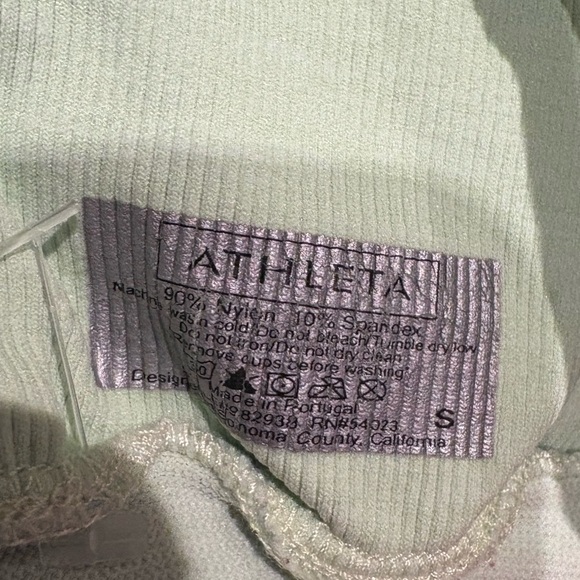 Athleta Tank Top Twist Style Mint Green Nylon Spandex Size Small - Picture 4 of 6